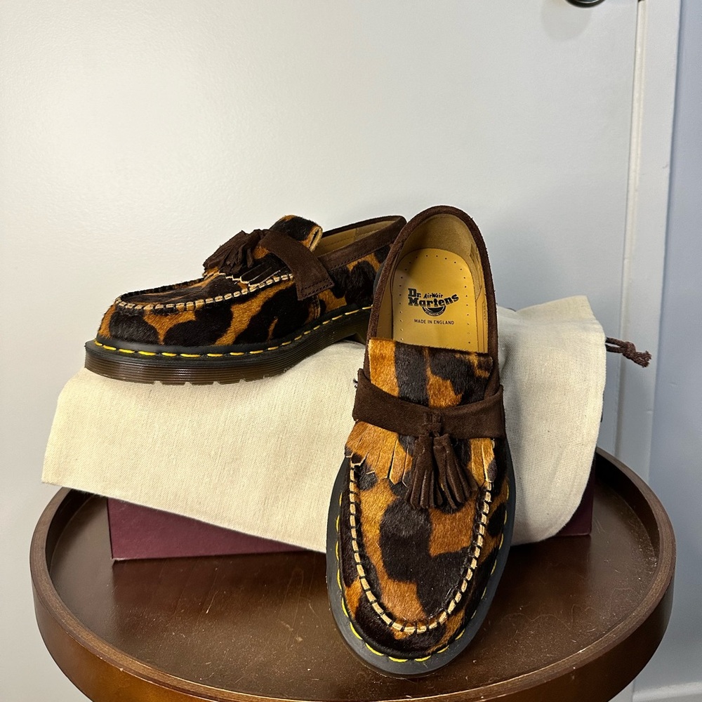 Dr. Martens cheetah print loafers